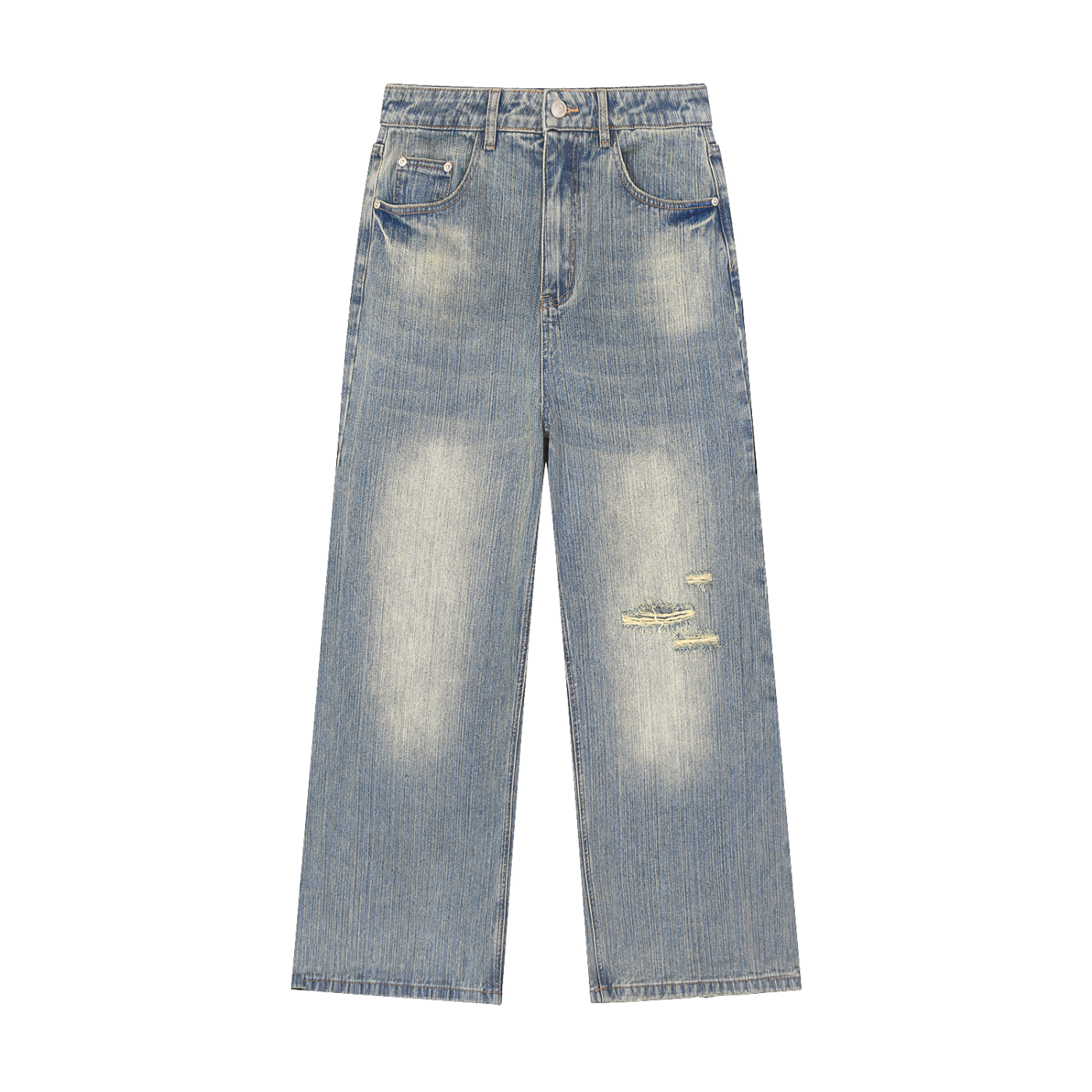 Broken halo Vintage Wash Distressed Denim Jeans