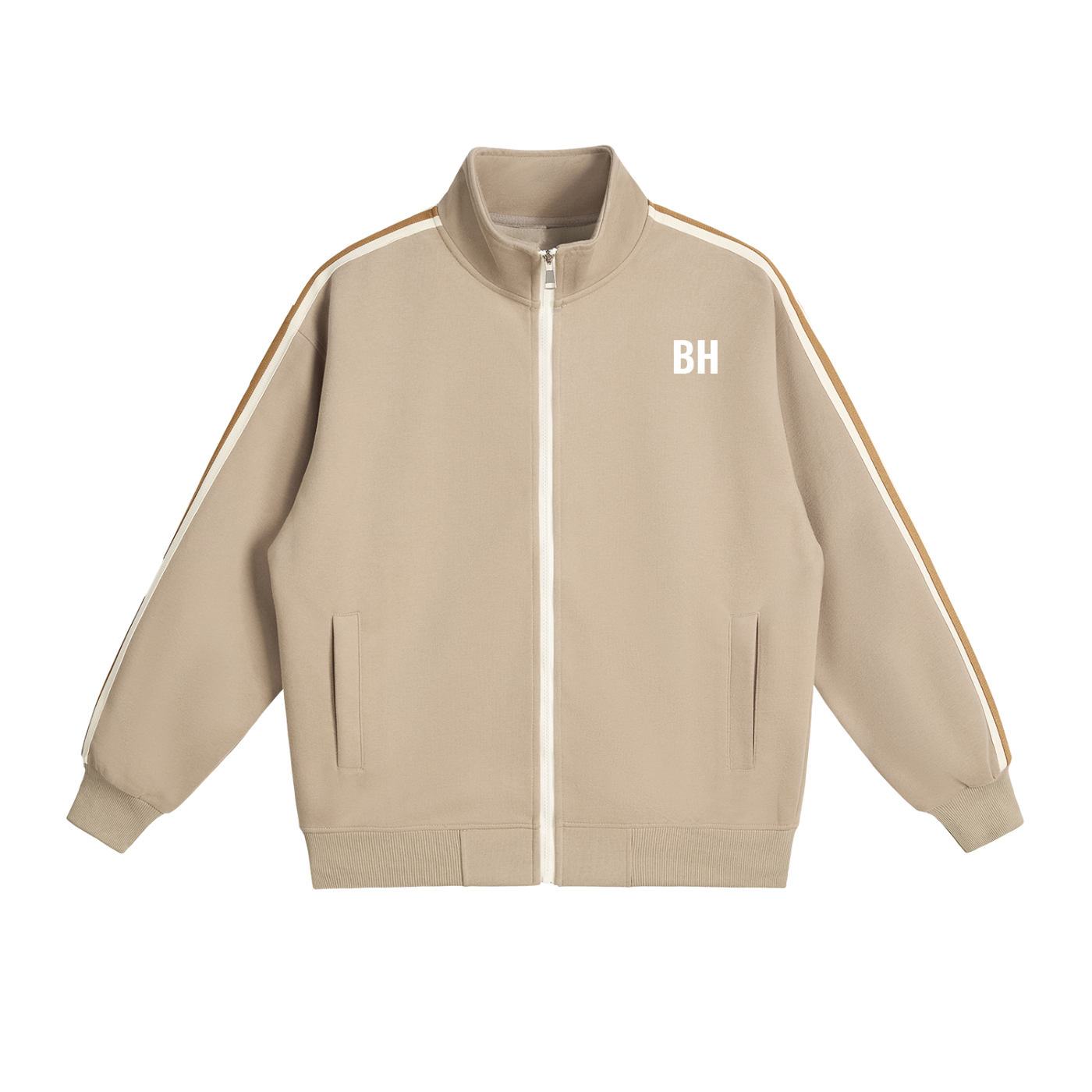 Broken halo Contrast Side-Stripe Stand Collar  Jacket