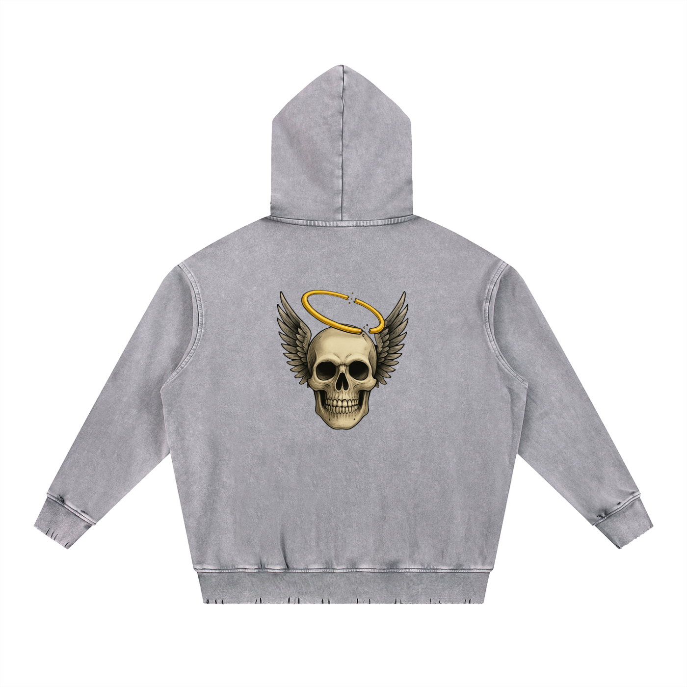 Broken halo Snow Wash Hand-Frayed Heavyweight  Hoodie