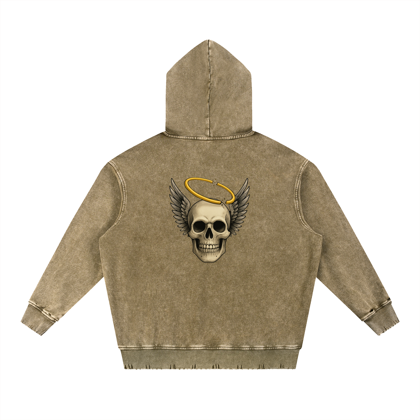 Broken halo Snow Wash Hand-Frayed Heavyweight  Hoodie
