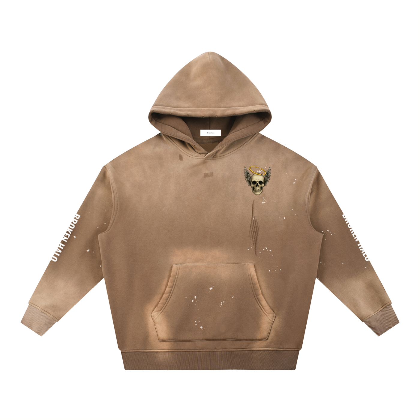 Broken halo Vintage Washed Frayed Fleece Hoodie