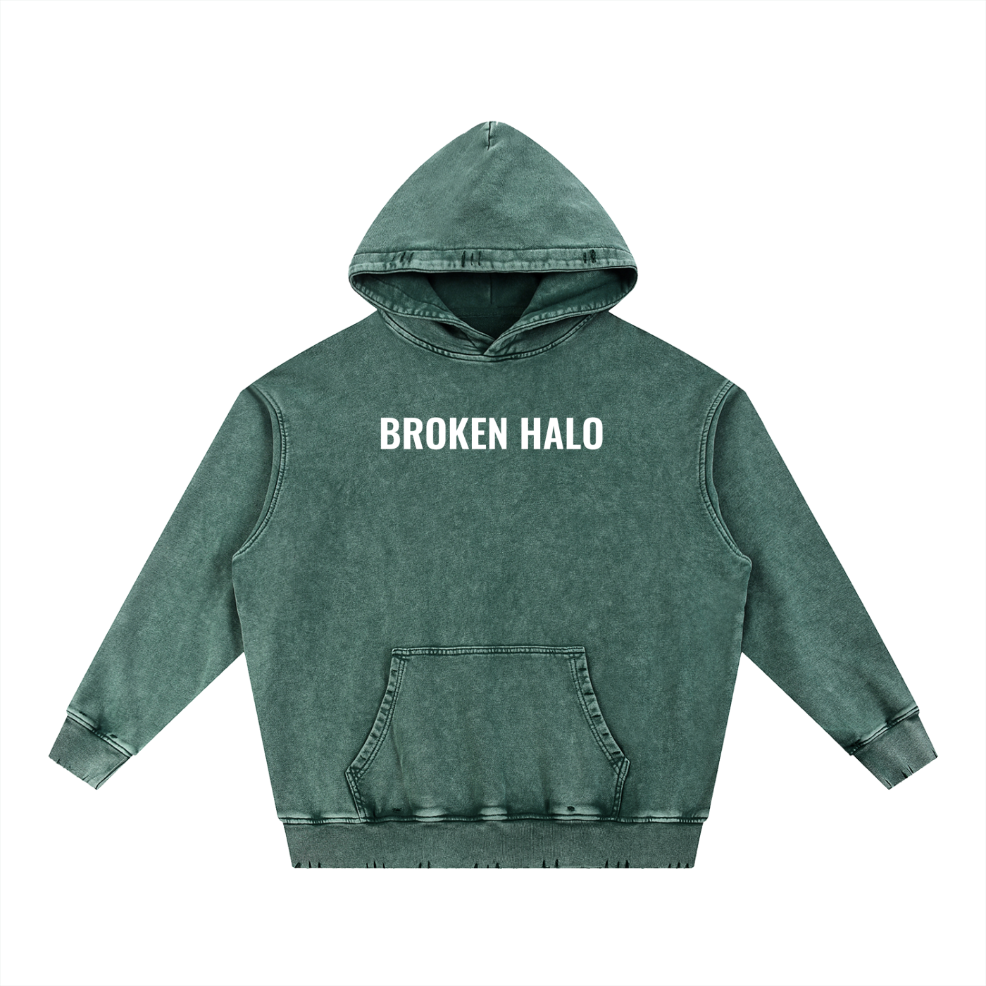 Broken halo Snow Wash Hand-Frayed Heavyweight  Hoodie