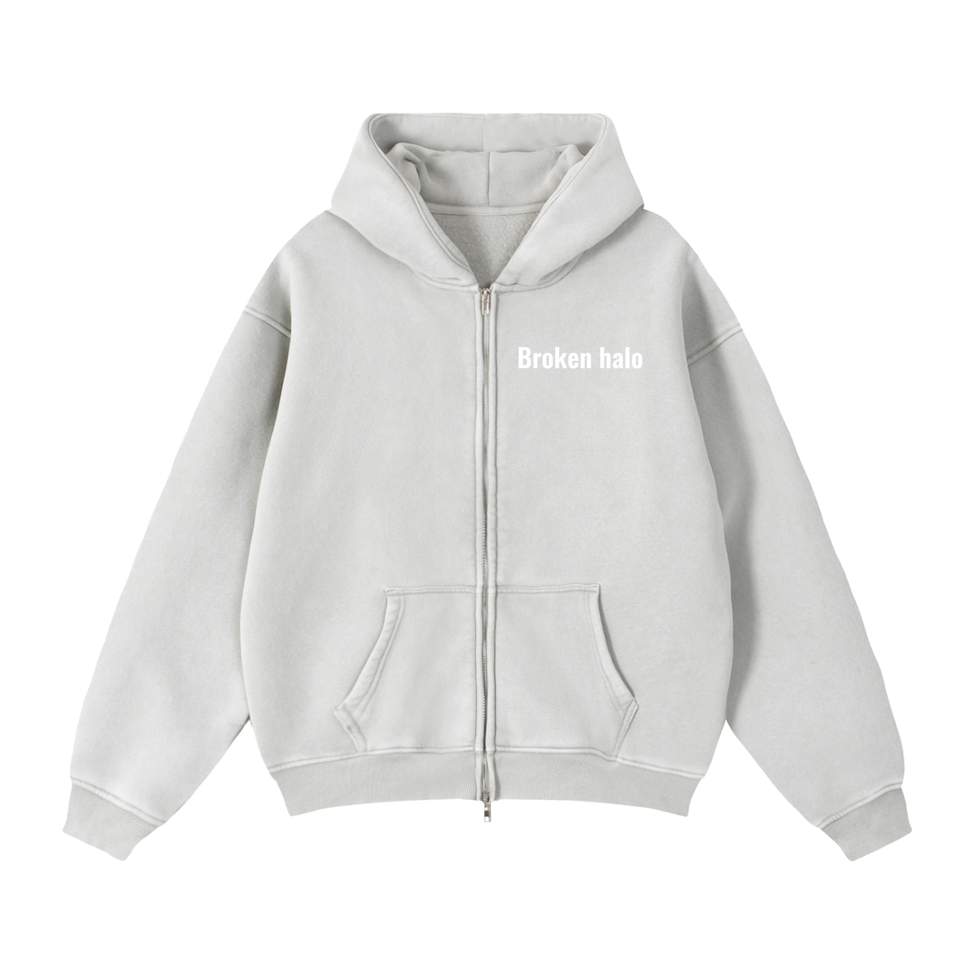 Broken halo Zip-Through Boxy Fleece Hoodie