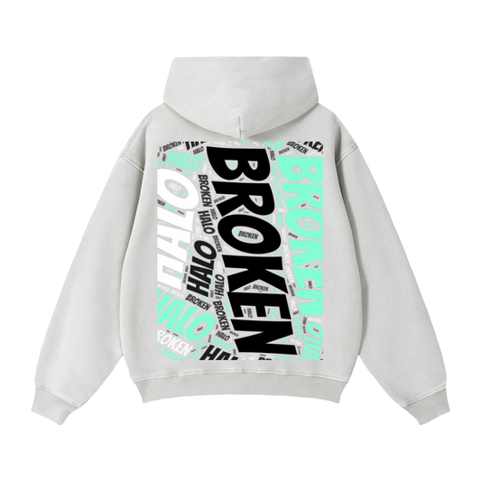 Broken halo Zip-Through Boxy Fleece Hoodie