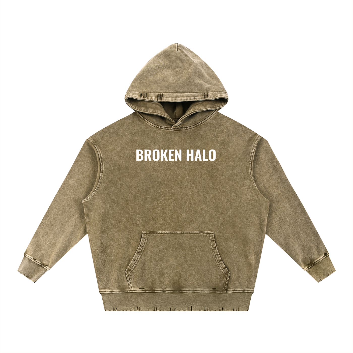 Broken halo Snow Wash Hand-Frayed Heavyweight  Hoodie