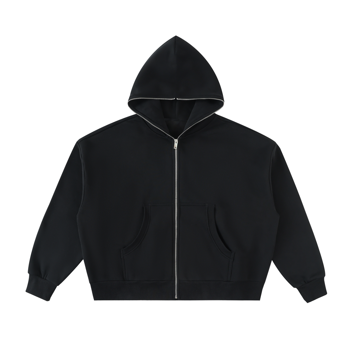 Broken halo Fleeced Full-Zip Boxy Hoodie