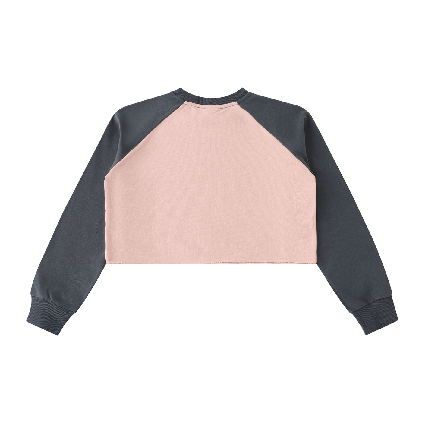Broken halo Raw-Hem Color-Block Raglan Crop Sweatshirt