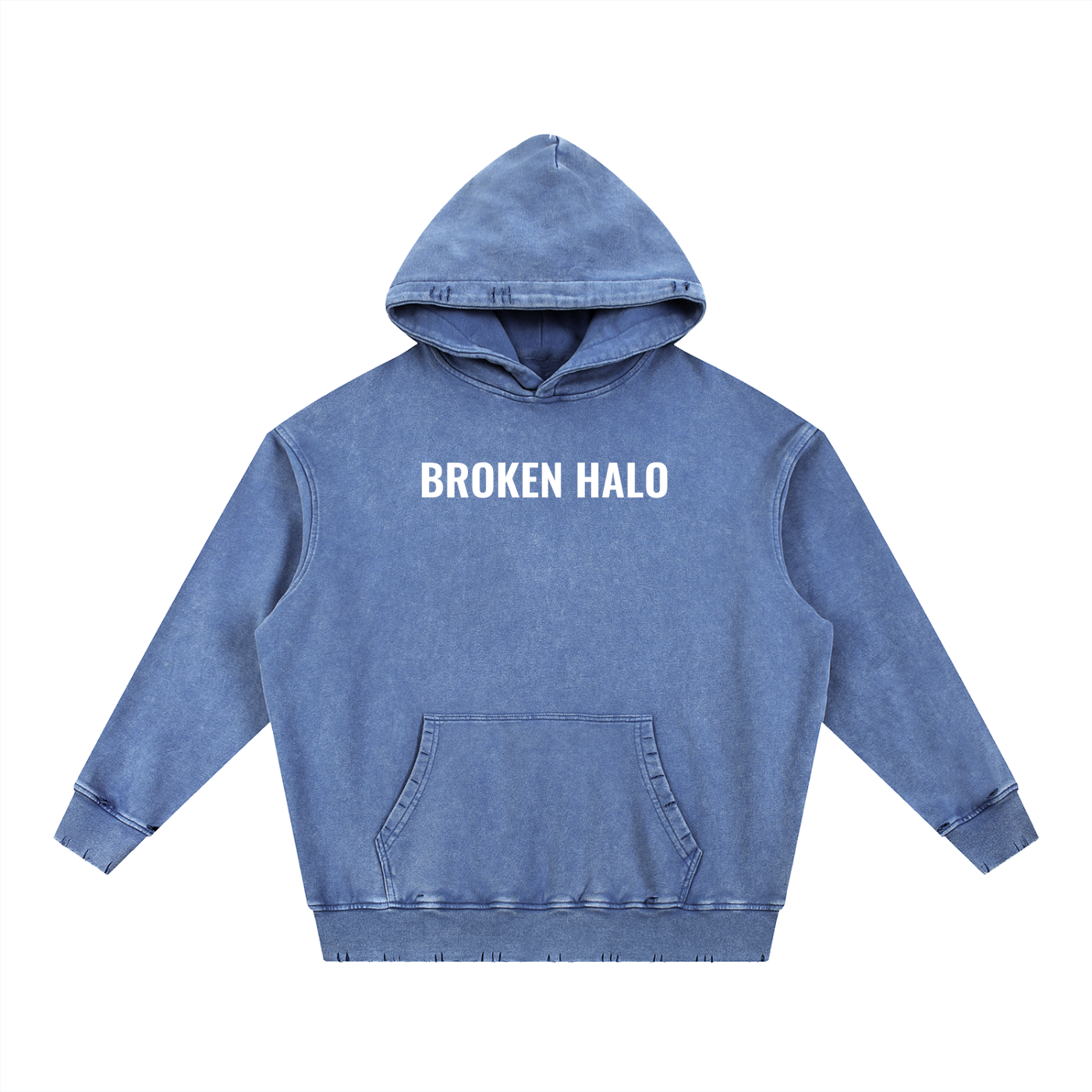 Broken halo Snow Wash Hand-Frayed Heavyweight  Hoodie