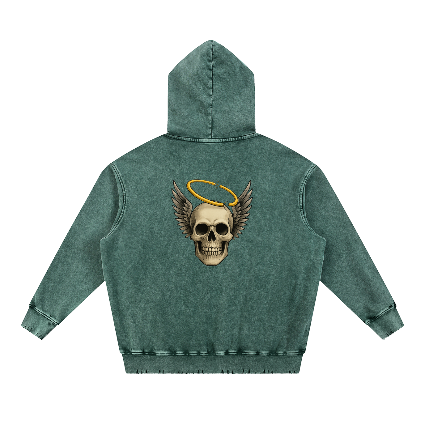 Broken halo Snow Wash Hand-Frayed Heavyweight  Hoodie