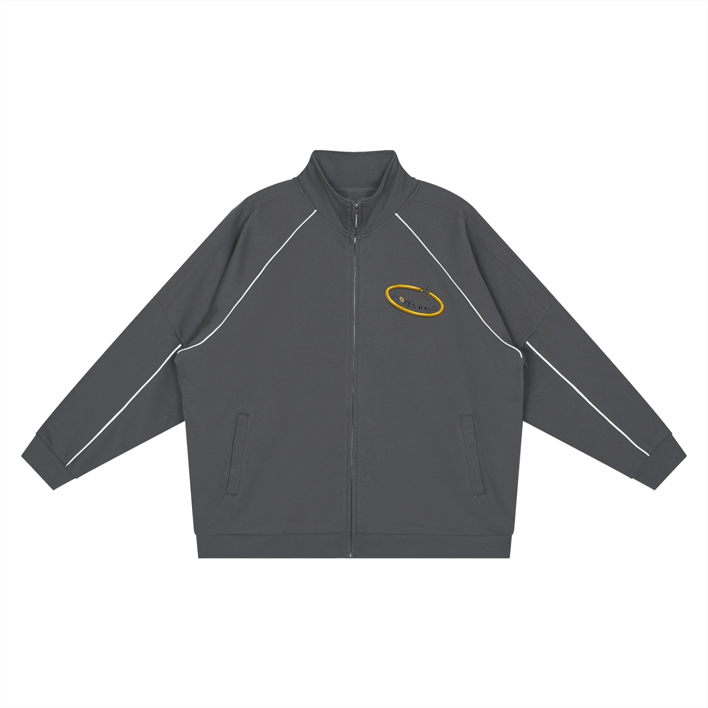 Broken halo Reflection Striped Raglan Sleeve  Jacket