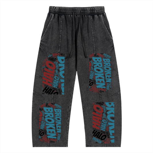 Broken halo Snow Wash Drawstring Cotton Pants