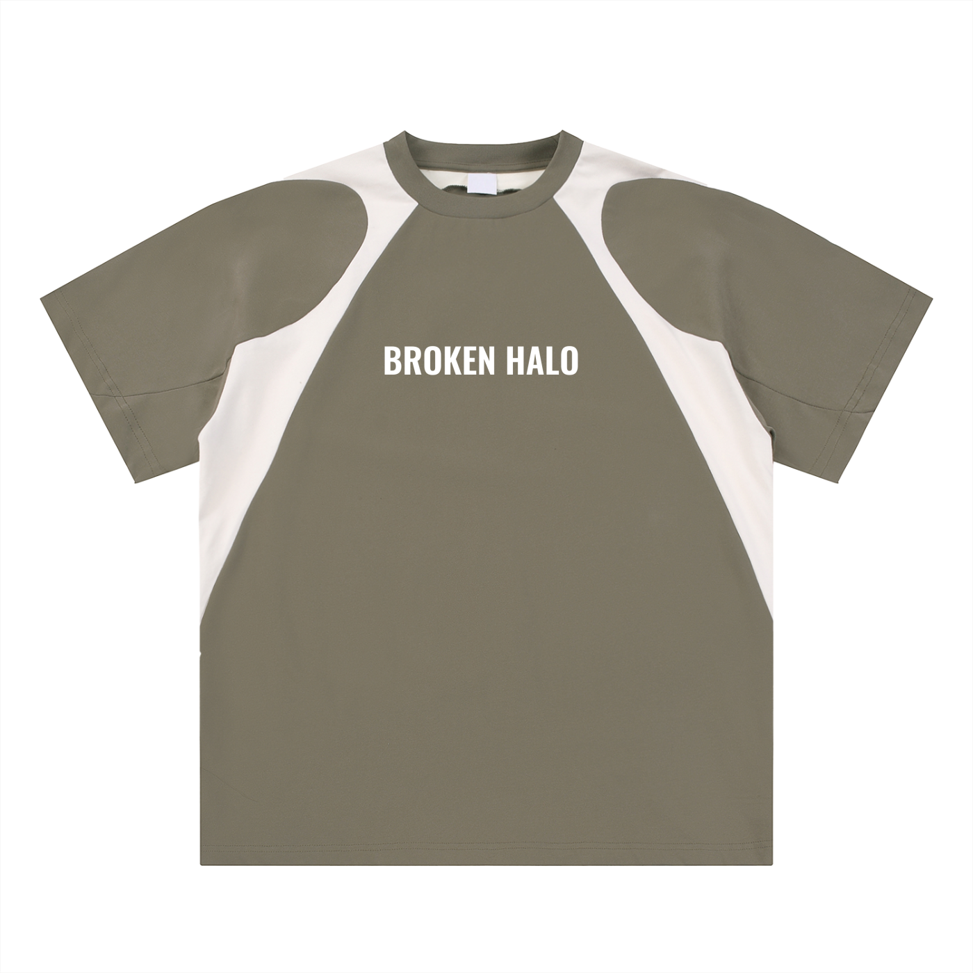 Broken halo Contrast Panel Cotton T-Shirt