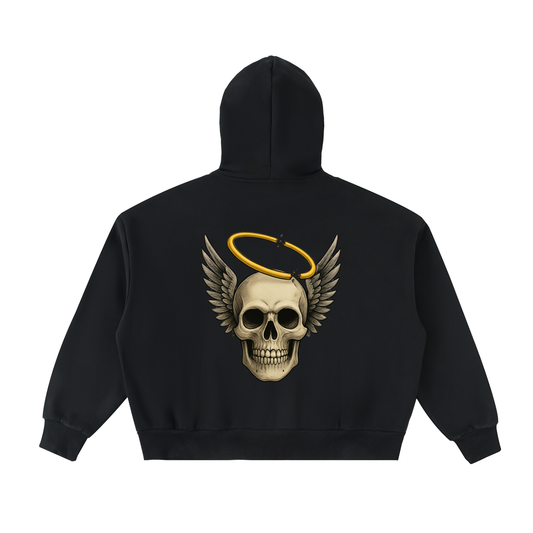 Broken halo Fleeced Full-Zip Boxy Hoodie
