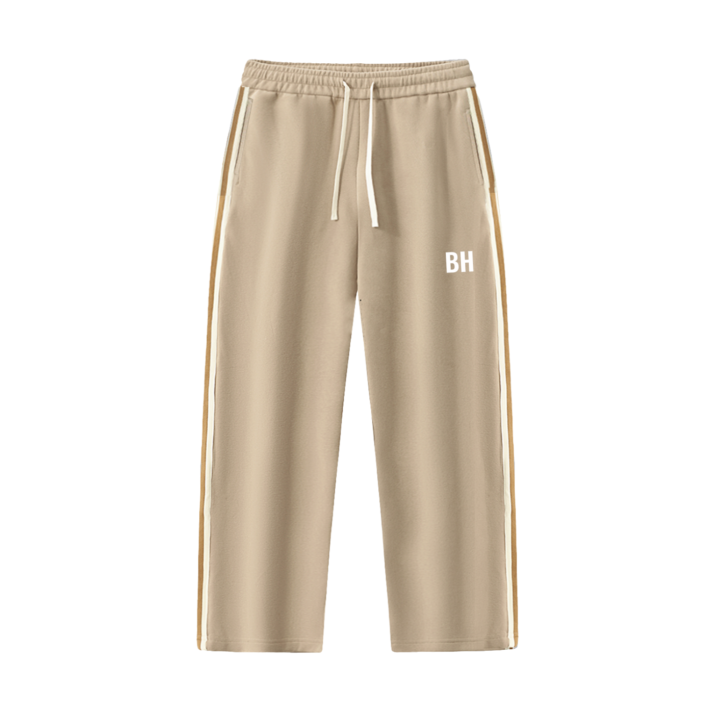 Broken halo Contrast Side-Stripe Straight-Leg  Pants