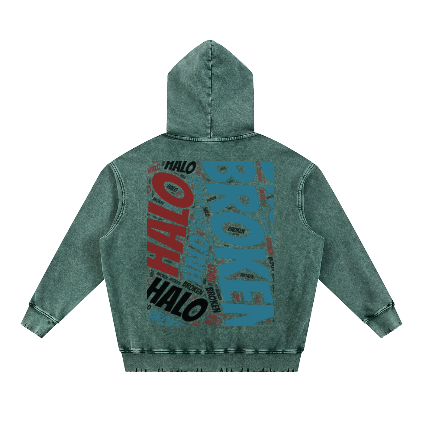 Broken halo Snow Wash Hand-Frayed Heavyweight  Hoodie