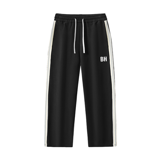 Broken halo Contrast Side-Stripe Straight-Leg  Pants