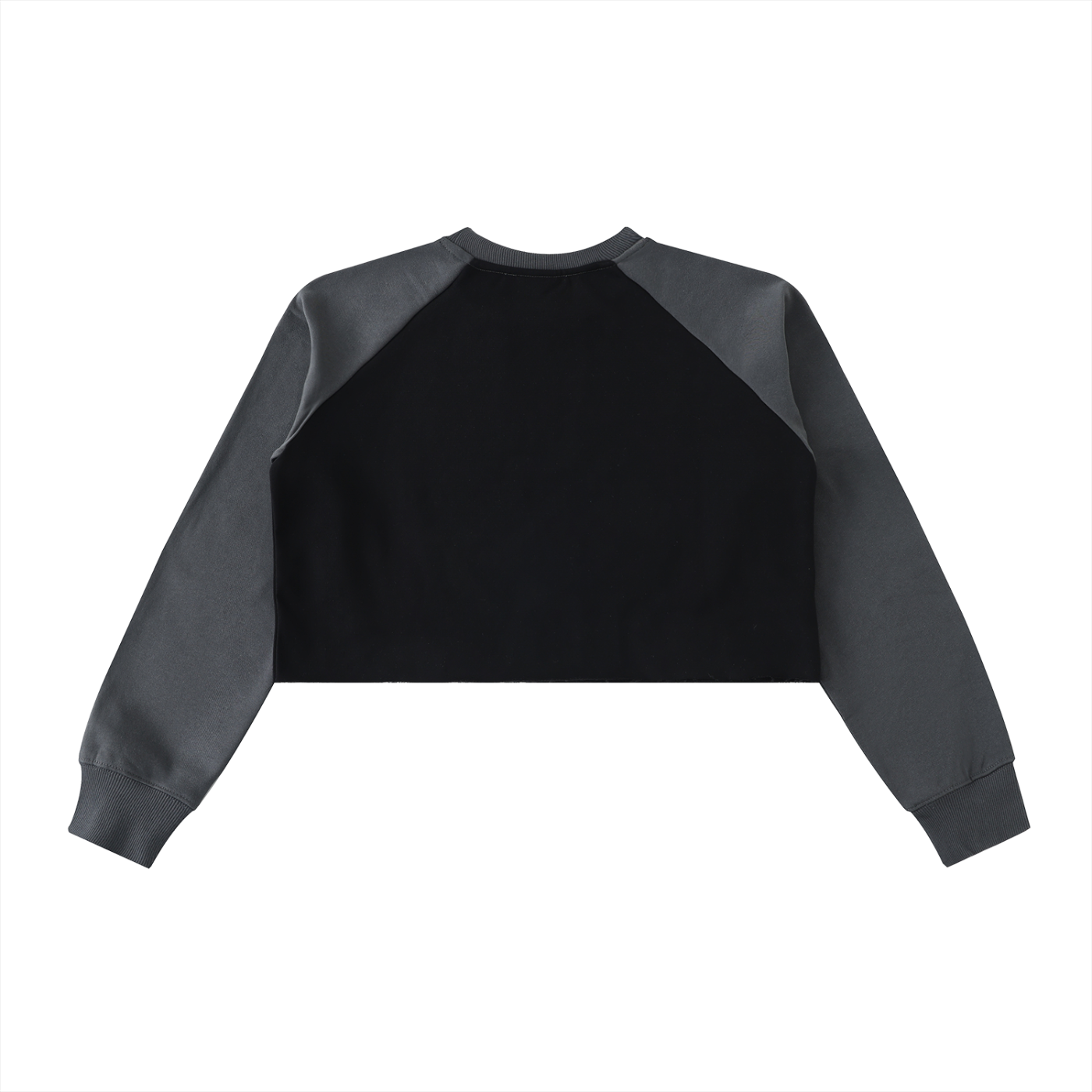 Broken halo Raw-Hem Color-Block Raglan Crop Sweatshirt