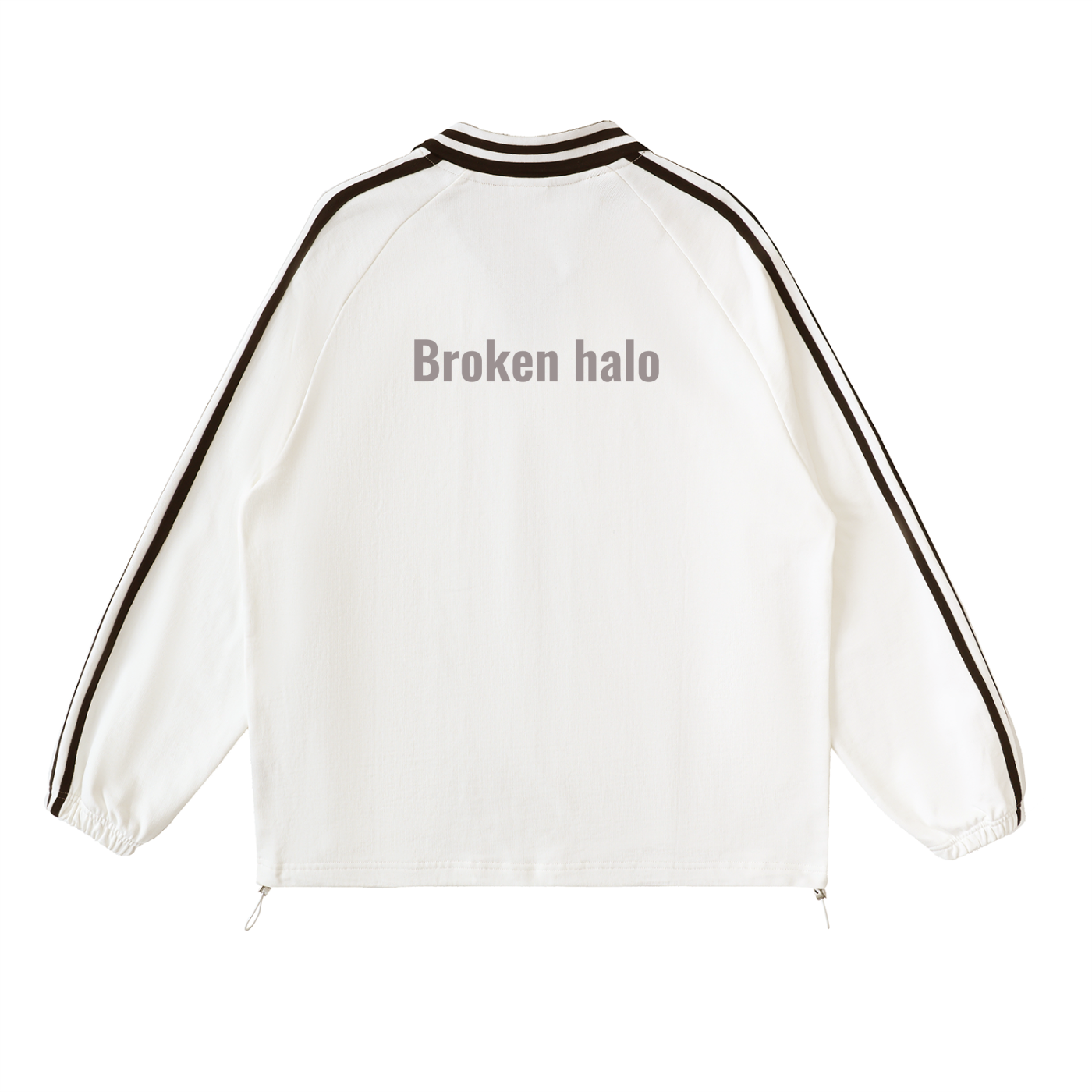 Broken halo Contrast Striped Lapel Collar Sweatshirt