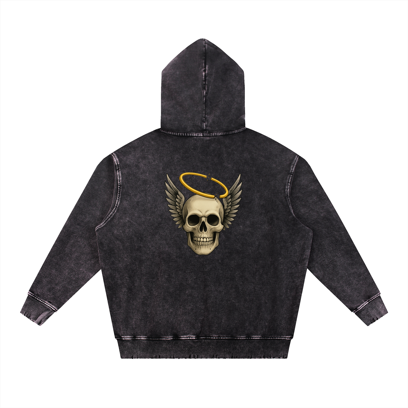 Broken halo Snow Wash Hand-Frayed Heavyweight  Hoodie