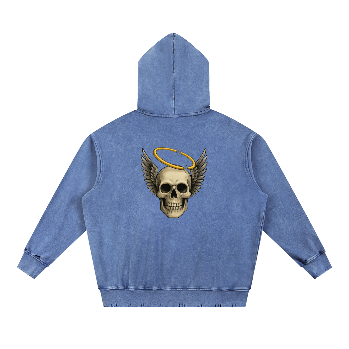 Broken halo Snow Wash Hand-Frayed Heavyweight  Hoodie