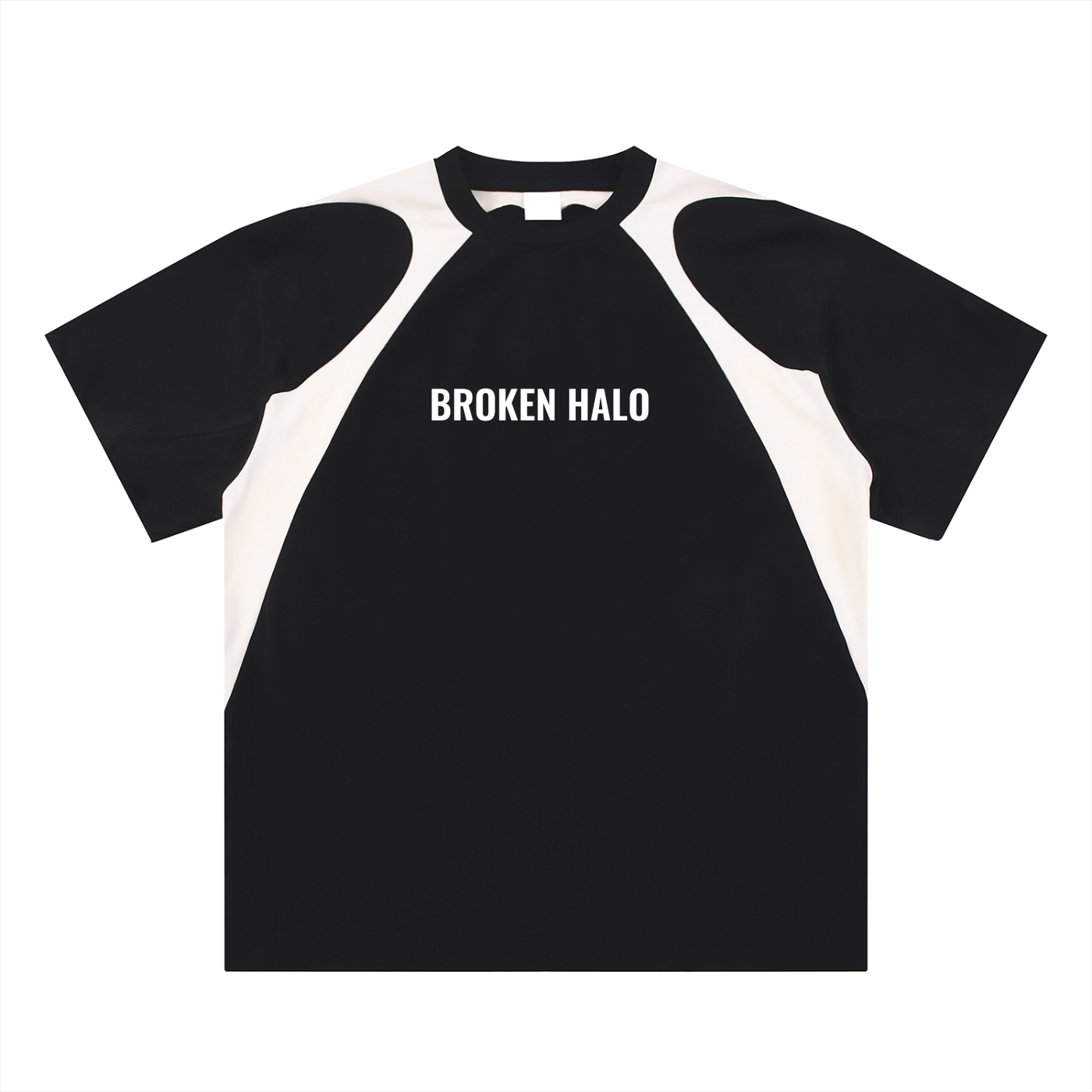 Broken halo Contrast Panel Cotton T-Shirt