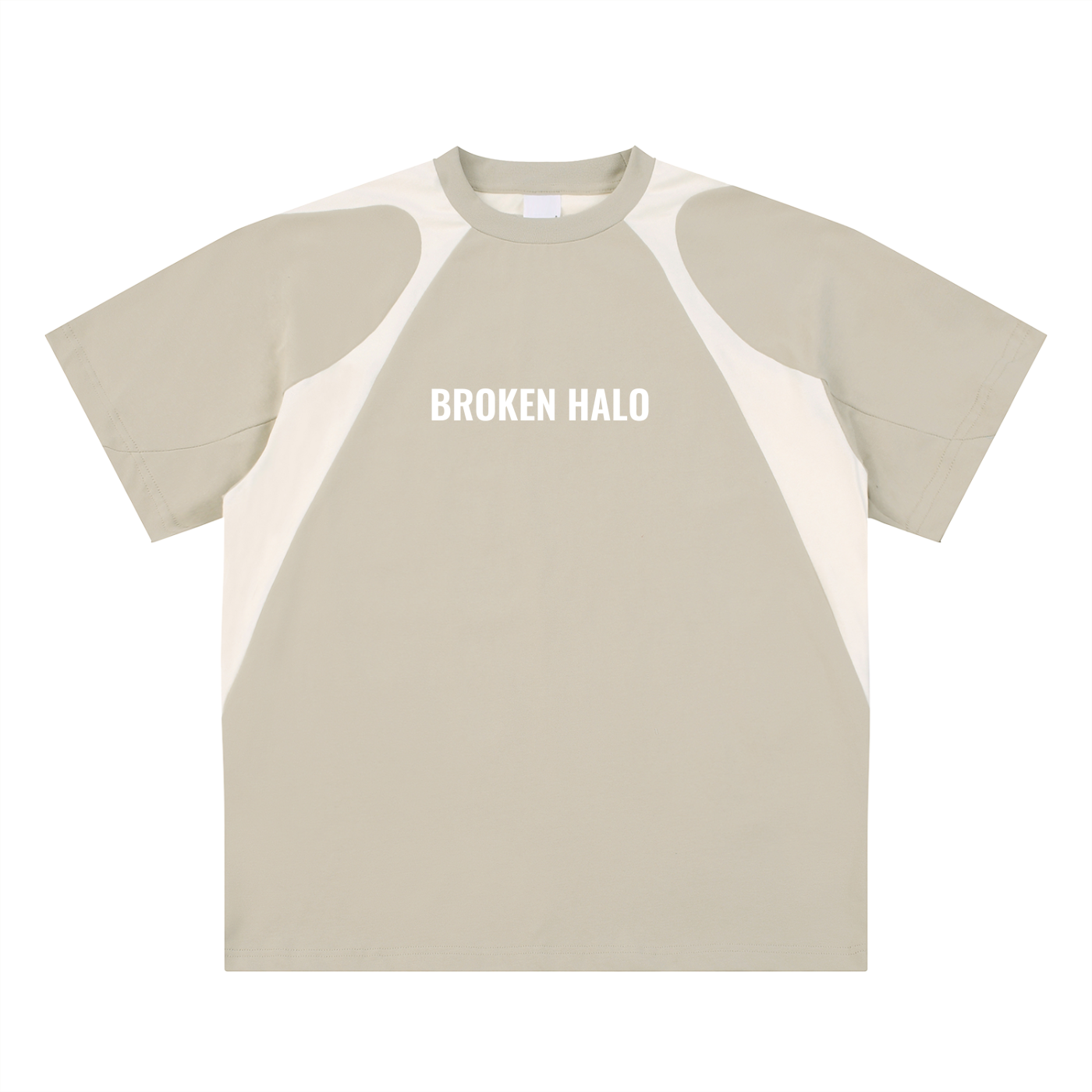 Broken halo Contrast Panel Cotton T-Shirt