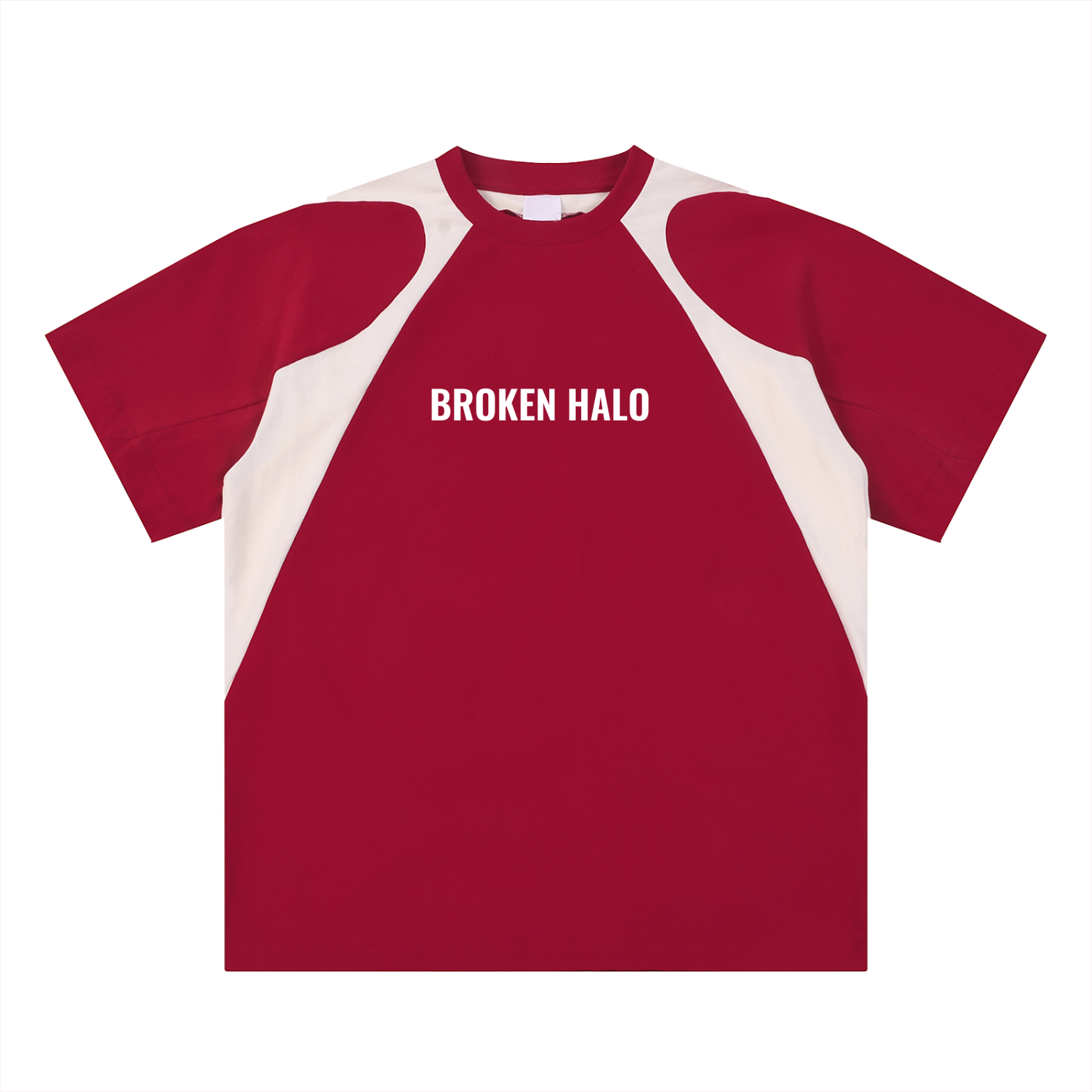 Broken halo Contrast Panel Cotton T-Shirt