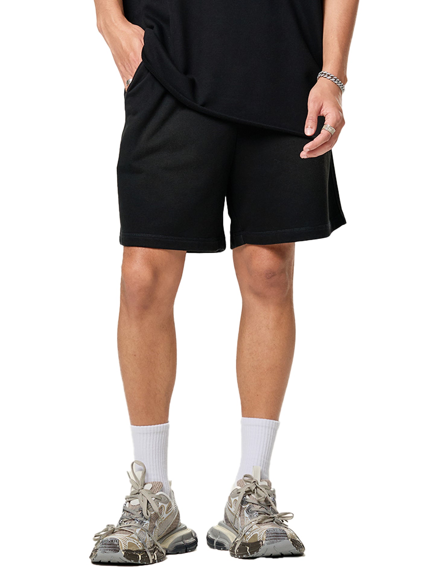 Broken halo Sun Fade Raw Edge Cotton Shorts