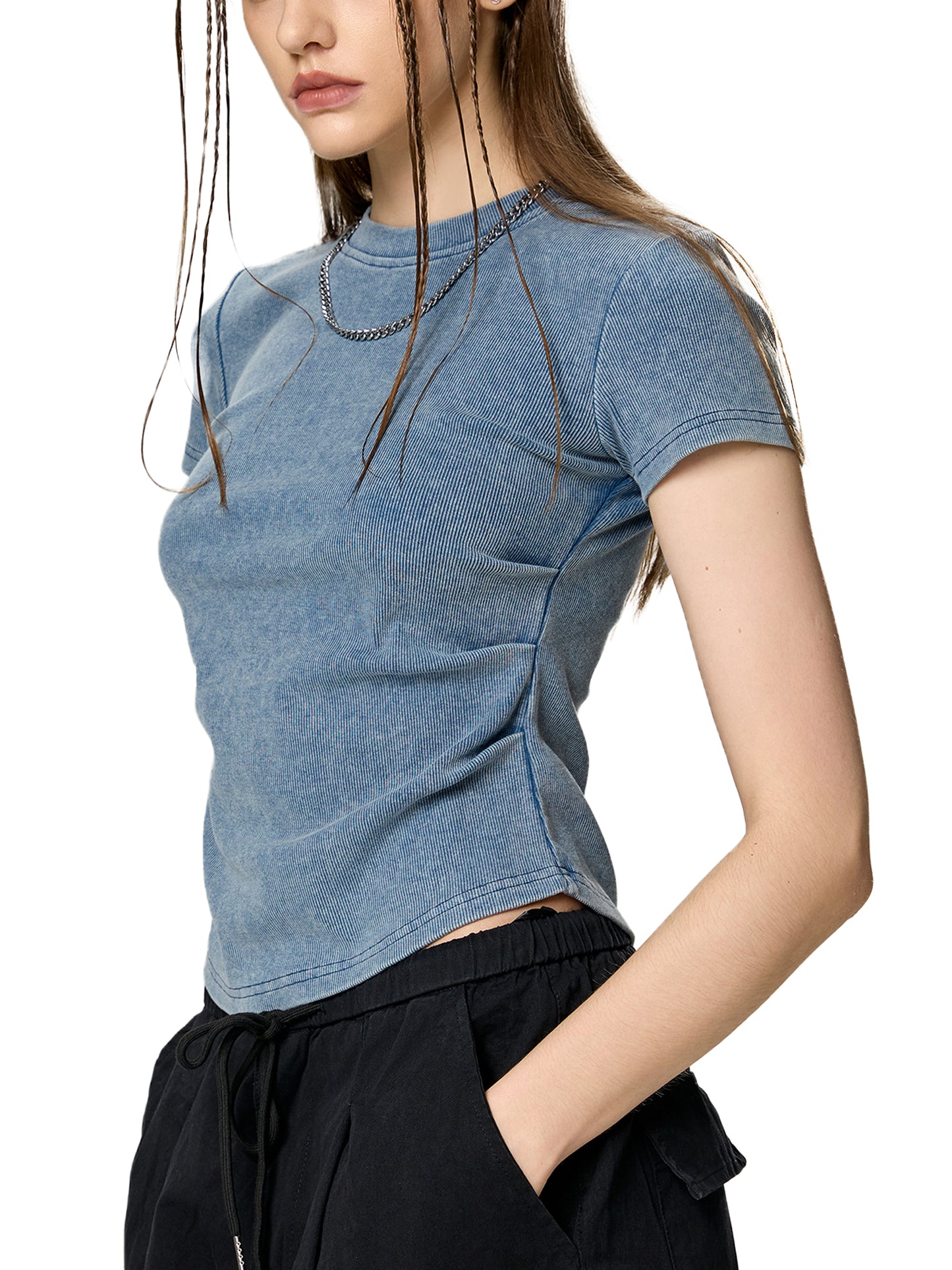 Broken halo Vintage Washed Bodycon Cotton T-Shirt