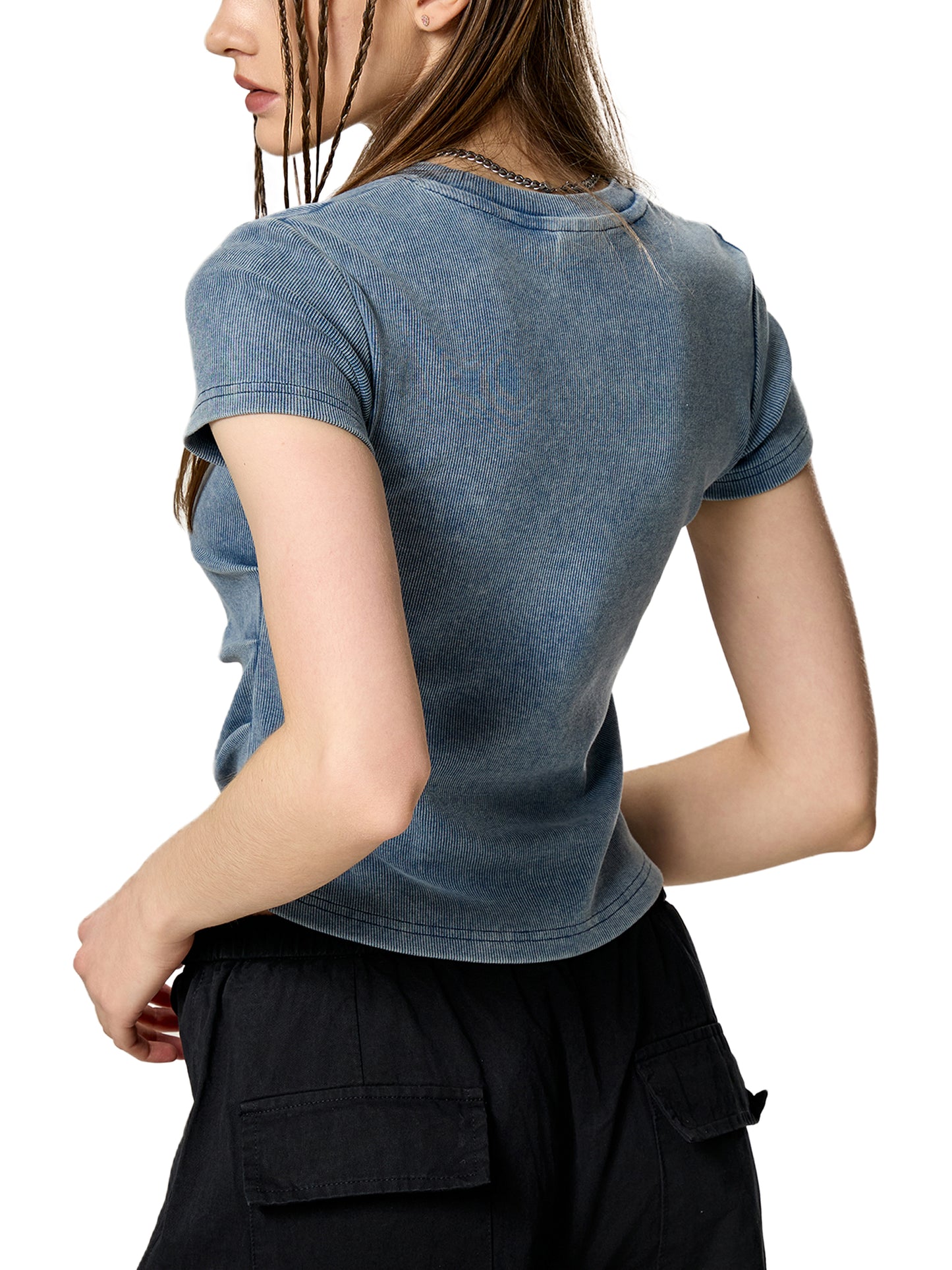 Broken halo Vintage Washed Bodycon Cotton T-Shirt