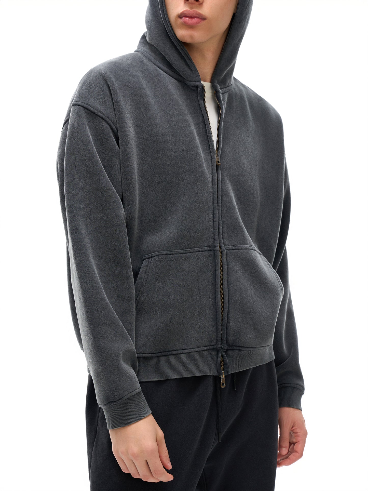 Broken halo Zip-Through Boxy Fleece Hoodie