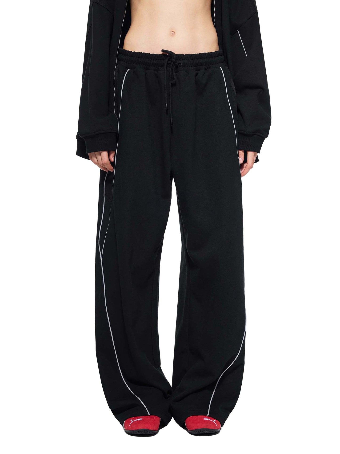 Broken halo Reflection Striped Straight-Leg Sweatpants