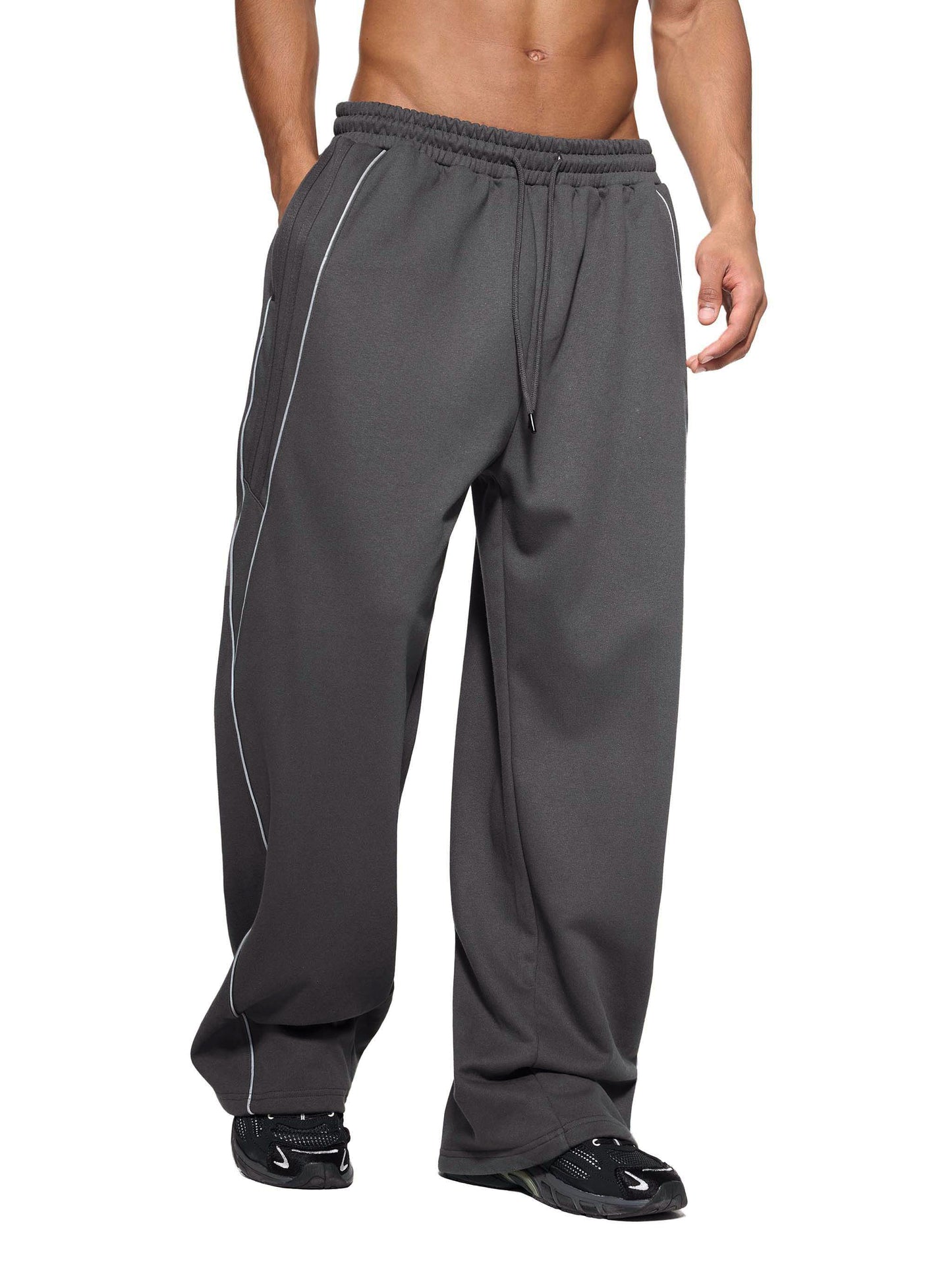 Broken halo Reflection Striped Straight-Leg Sweatpants