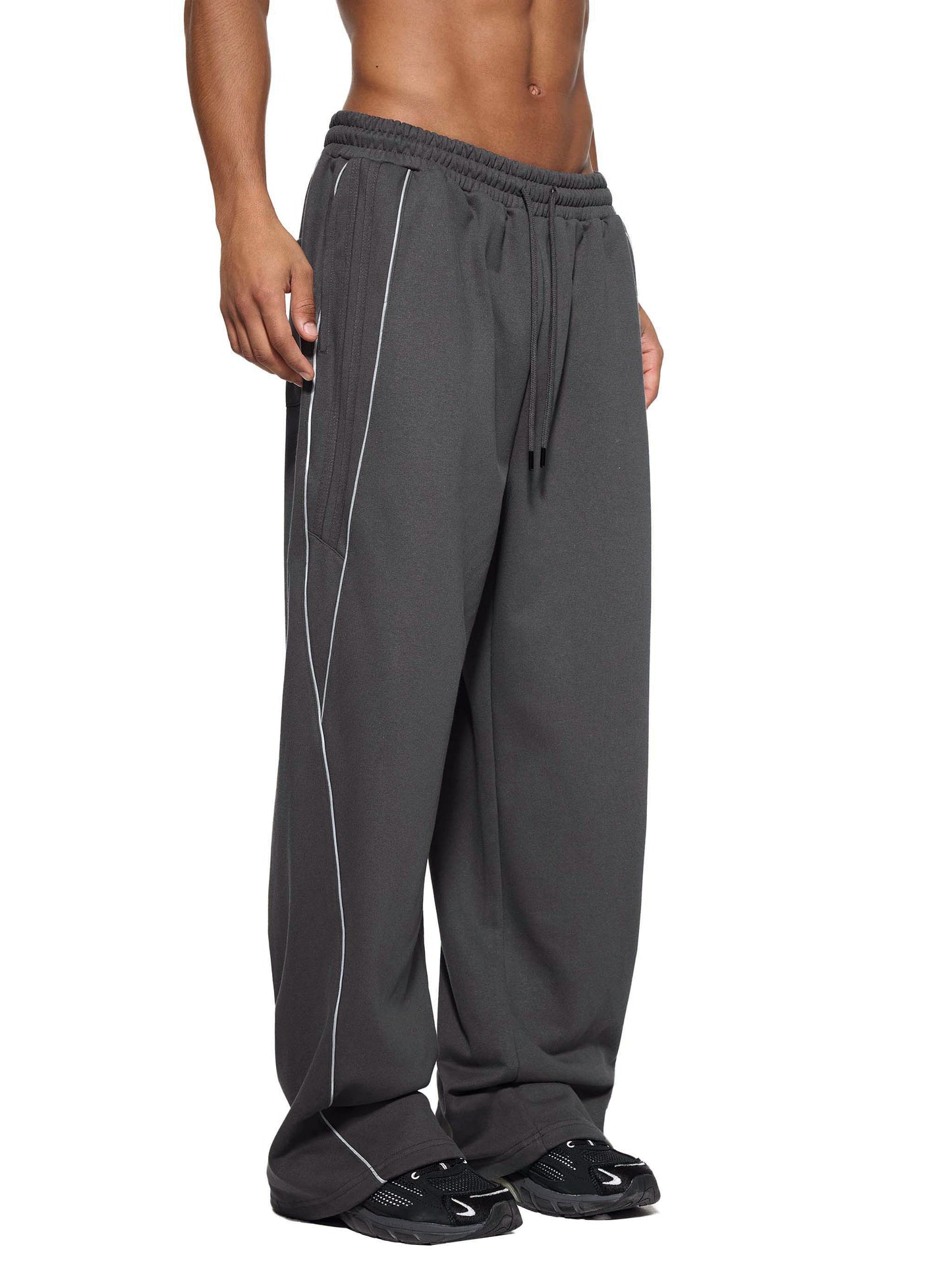 Broken halo Reflection Striped Straight-Leg Sweatpants