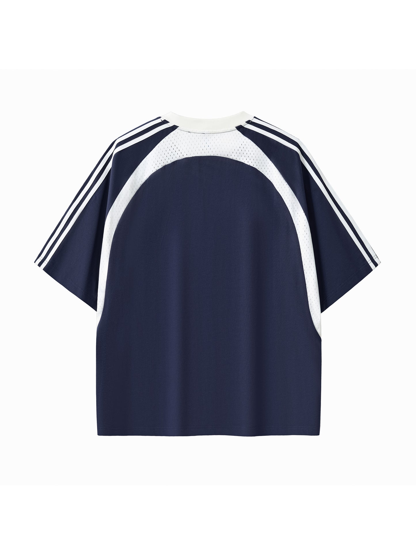 Broken halo Contrast Stripes Panel Mesh T-shirt